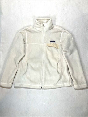Patagonia Jacket Women Ivory Full Zip Fleece Jacket Polartec Gorpcore Size M